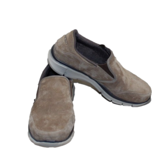 Skechers Other - GUC MENS SKECHERS SLIP ON SHOES - 10 - TAN SUEDE LEATHER
